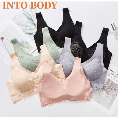 Dropshipping Vip Link Latex Bra No Steel Ring Seamless Bra Womens Underwear BH Push-up Bra Padded Vest Top Plus Size