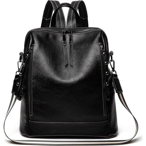 Luxury Brand Women Backpack Female Multifunction Leather Shoulder Bags Fashion Girl Schoolbag Large Daily Leisure Travel Bagpack