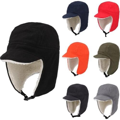 Connectyle Mens Women Soft Fleece Warm Winter Hats Sherpa Lined with Visor Windproof Earflap Snow Ski Skull Cap