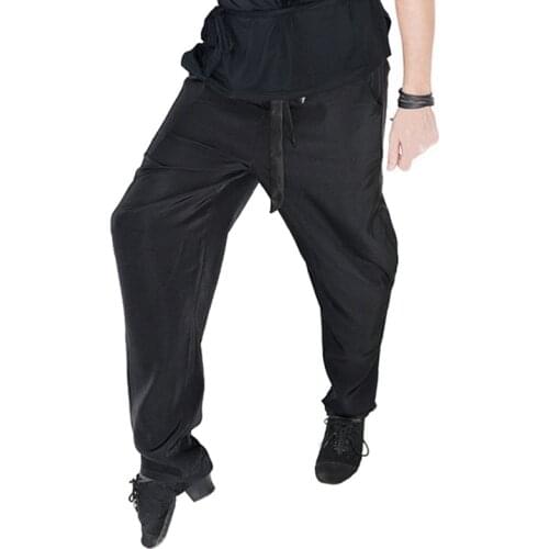 Rave Ballroom Dance Pants Men Latin Practice Wear Black Tango Trouser Stage Costume Tap Dancing Outfit Salsa Dancewear JL3026
