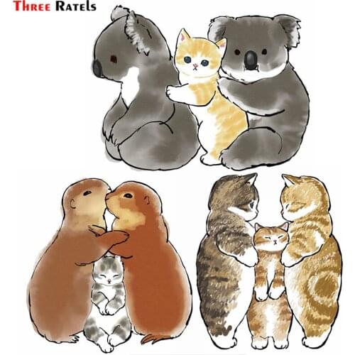 Three Ratels F261Cute The Kitty Cats Family Waterproof Skateboard Luggage Guitar Laptop Funny Graffiti Sticker Kid Classic Toy