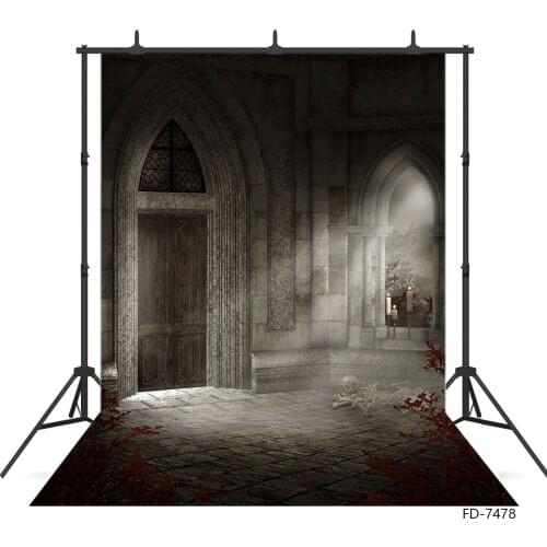 Gothic Style Castles Skulls Halloween Costume Party.Vinyl Backdrops Children Portrait Photography Backgrounds for Photo Studio