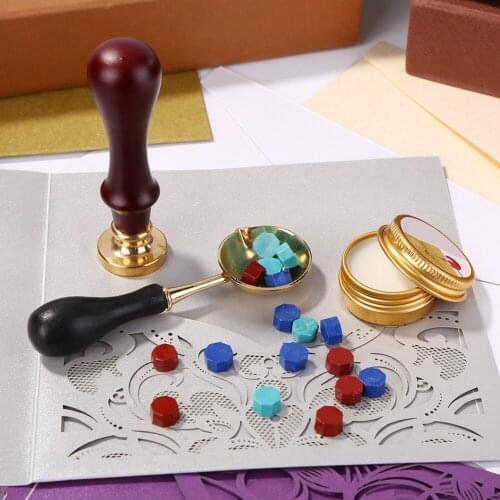 Retro Wood Handle Sealing Wax DIY Mental Handmade Scrapbooking Photo for DIY Invitation Card Making Decor Handicraft