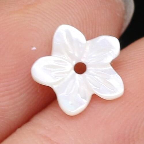 1 Pc Natural White Shell Petal Shaped Loose Bead Crafts Handmade DIY Necklace Bracelet Earrings Jewelry Accessories 10x10mm