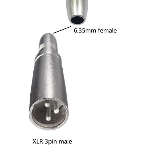 10pcs/lot XLR 3PIN Male to Stereo 6.35mm Female Microphone Audio Adapter Connector
