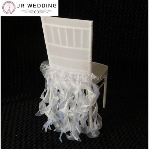 100 PCS Luxurious Willow Ruched Chair Cover Chiffon Ruffles Chair Cover