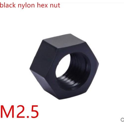 1000pcs m2.5 black Nylon hex nut plastic hex nut Nylon DIN934