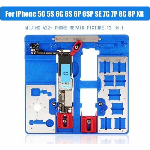 12 in 1 A22+ Logic Board Clamps for iPhone 5C 5S 6G 6S 6P 6SP SE 7G 7P 8G 8P XR Fixture Holder Fix Repair Mold BGA Repair Tool