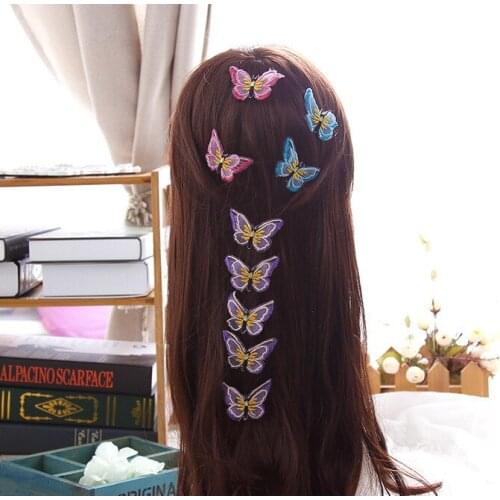 200pcs/lot DIY Multi Simple Gossamer Butterfly Hair Duck Clips Double Stereo Hairpin Hair Styling Tools Accessories HA1795