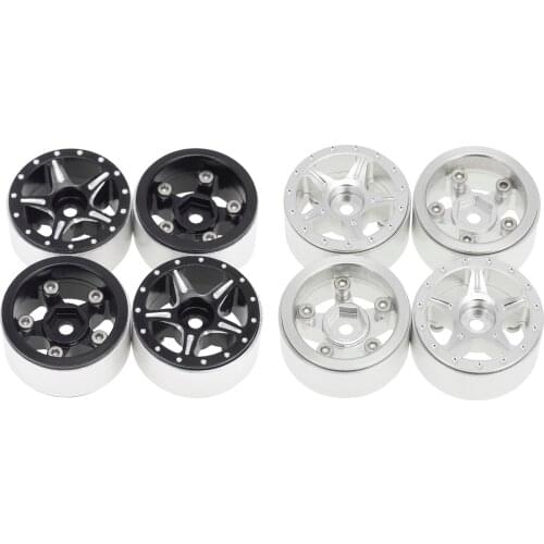 4Pieces RC Car Wheel Rim for Axial SCX24 90081 1:24 RC Off-Road Rock Crawler Car Spare Parts Accessories Replacement