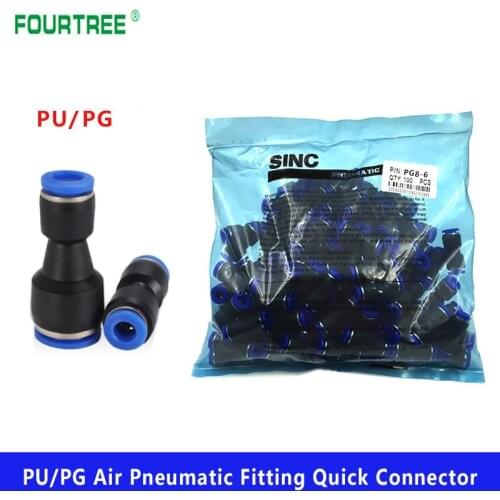 50/100Pcs Pneumatic Fittings Plastic Connector PU /PG For Air Water Hose Tube Push in Straight Gas Quick Connection 4mm 6mm 10mm