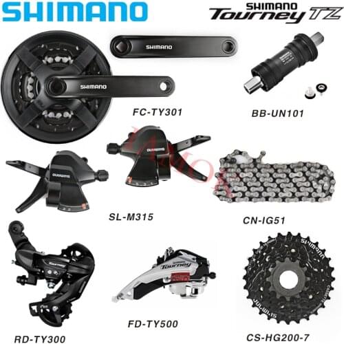 SHIMANO TOURNEY Bike 7 Speed Derailleur Kit FC-TY301 Chainwheel Iamok SL-M315 Shifter RD-TY300 Derailleurs Bicycle Parts