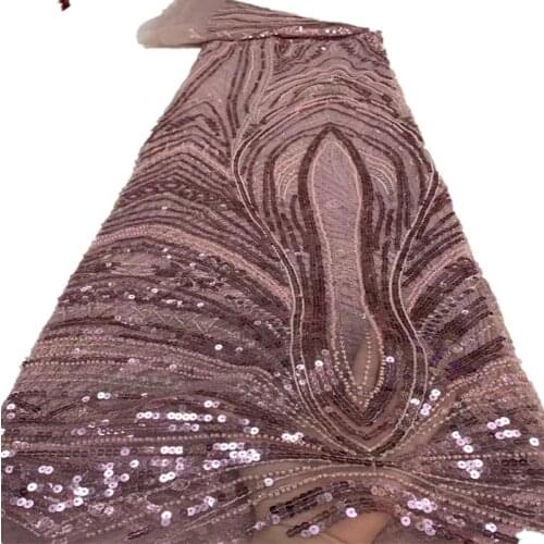 African Lace Fabric With Sequins Embroidery 2021 High Quality French Tulle Net Lace Material For Nigeria Wedding ZX-240