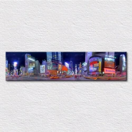 Free Shipping Large size canvas prints Painting of city dazzling night view with size 12" x48" as gift for friend birthday