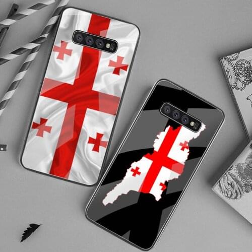 Georgia Grunge Flag Phone Case Tempered Glass For Samsung S20 Plus S7 S8 S9 S10 Plus Note 8 9 10 Plus