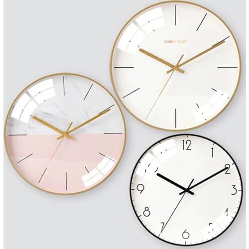 Digital Wall Clocks Battery Operated Simple Wall Clock Modern Design Art Home Watch Nordic Design Rose Gold Decoration Room 4B08