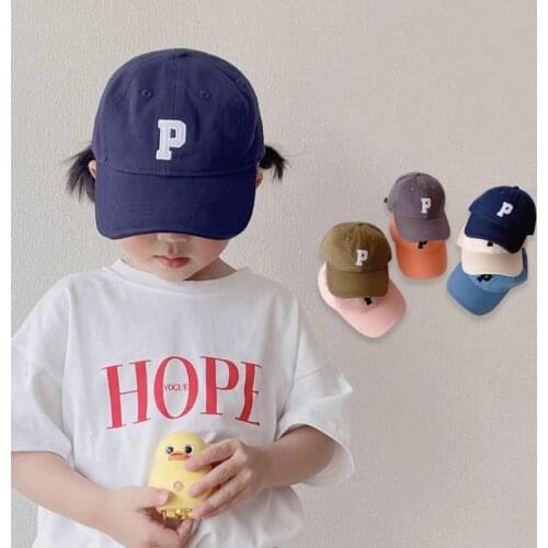 New Baby Baseball Hats Pure Color Boys Grls Alphabet Hip-Hop Cap Korean Style Kids Caps Handsome Casual Children Snapback Hat