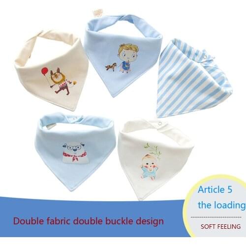 Baby Bib Soft Cotton Baby Drool Bibs Cute Triangle Scarf Comfortable Drooling and Teething 5 Pcs Towel Saliva Towel for Newborn