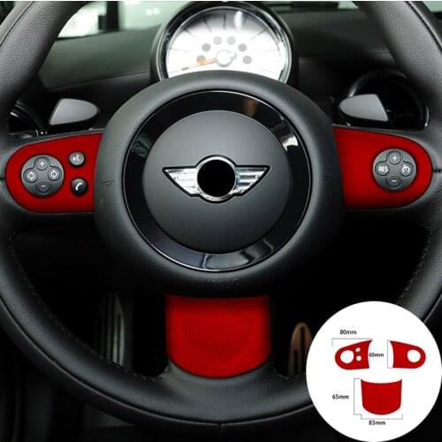 For BMW R R50 R52 R53 R55 R56 R57 R58 R59 R60 R61 Alcantara Suede Steering Wheel Panel Strip Cover Car Trim Stickers Accessories