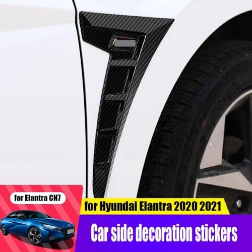 For Hyundai Elantra Avante CN7 2020 2021 car body side fender decoration bright black decoration sticker modification