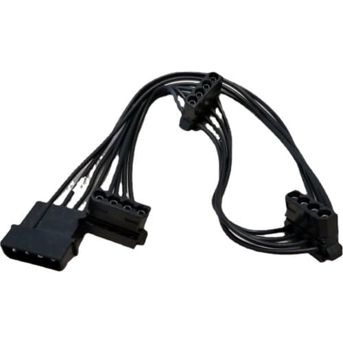 Computer PC Desktop 4Pin Molex to 3-port IDE Power Socket Supply Cable 18AWG for PC DIY