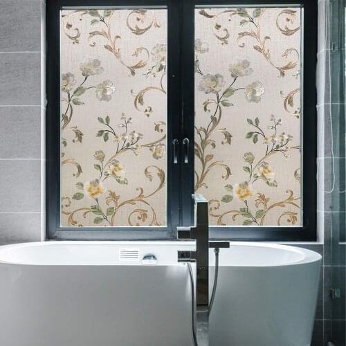 LUCKYYJ 3D Decorative Window Glass Sticker, Vinyl Self-adhesive Window Tint Films ,Stained Window Glass Films for Home Office