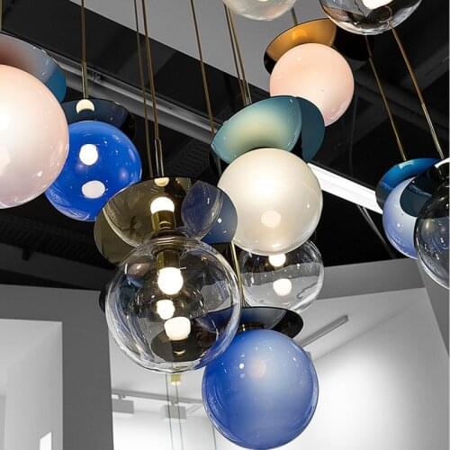 Umbra Multi Light Chandelier Design blue chandelier Colorful glass ball light 15/20cm kitchen living room LED child room lamp