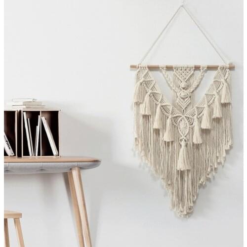 Macrame Wall Hanging Art Woven Tapestry Hand-woven Pendant Bohemian Crafts Decoration