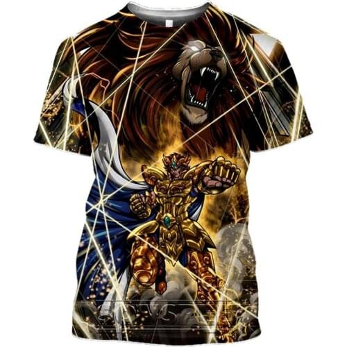 2021 new 3D printing Saint Seiya anime mens sleeve shirt top clothes ropa hombre streetwear mens T-shirt verano koszulki