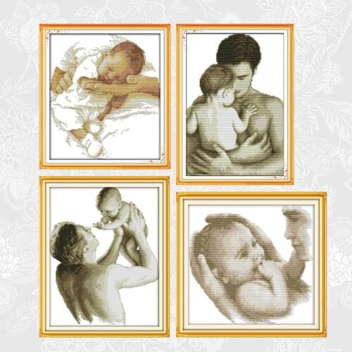 Joy Sunday Fatherly love Cross-stitch Pattern 11CT 14CT Counted Printed Canvas Care Cross Stitch kits Embroidery Needlework