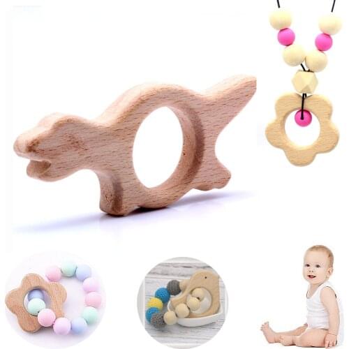 OlingArt 88*37MM 2pcs/lot beech wooden Cartoon dinosau natural childrens toys DIY Organic Eco-friendly jewelry Making Pendant