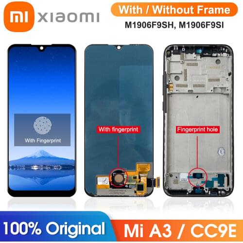 Super AMOLED Display For Xiaomi Mi CC9E LCD Display Touch Screen Digitizer Assembly With Frame For Xiaomi Mi A3 MiA3 Lcd
