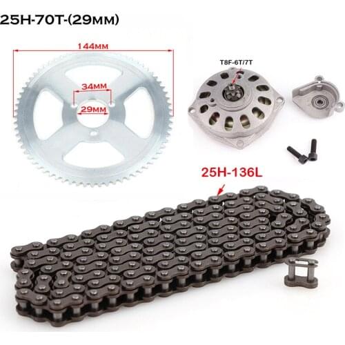 Mini Moto 47cc 49cc Drive System 25H Chain with Gear Box And Rear Sprocket Fit Pocket Bike
