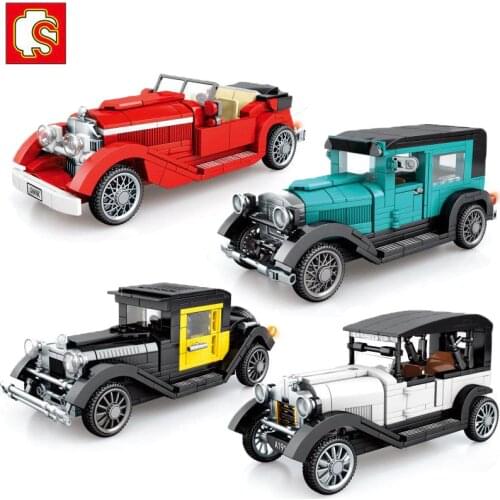SEMBO Classic Technic Car Model Blocks for Boys Gifts City Old Racing Car Compatible Building Blocks Construction Kids Toys