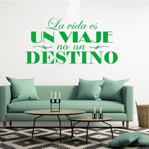 Spain quote life is travel vinyl carving removable wall decal art living room poster fashion home decoration painting DW991B