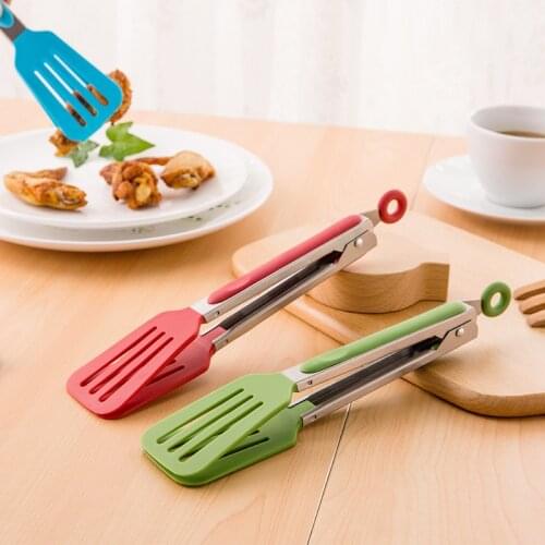 Stainless Steel Food Tongs Kitchen Spatula Bread Salad Steak Clip Barbecue Grilling Cooking Locking BBQ Non-Stick Serving Tong