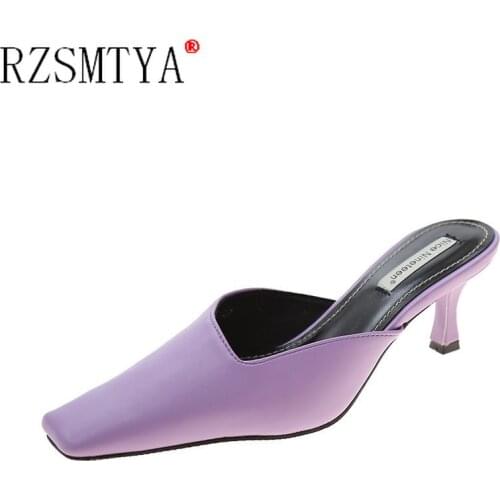Fashion Women High Heels Slippers Casual Slides Purple Shoes Woman Elegant Dress Pumps Ladies Comfortable Slippers Size 35-39