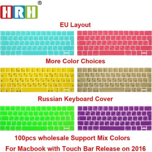 HRH Slim 100pcs EU/UK Russian Silicone Keyboard Cover Skin For Mac Pro 13" A1706 A2159 Pro 15" A1707Touch Bar Release 2018/2019