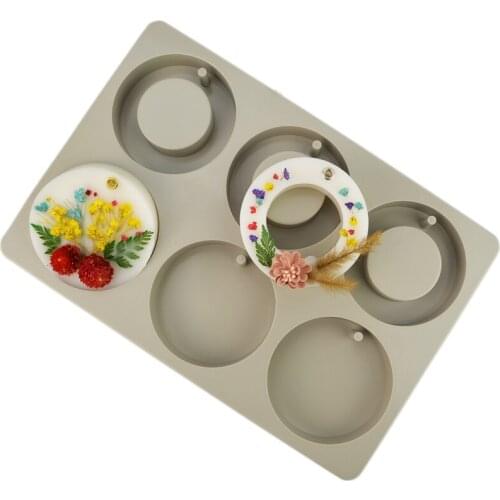 Silicone Aromatherapy Candle Molds Silicone Mould Round shape Handmade Aromatherapy Plaster Molds DIY Epoxy Resin Pendant Moulds
