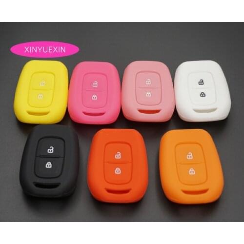 Xinyuexin Silicone Car Key Cover FOB Case For Renault Scenic Master Megane Duster Logan Clio Captur Remote Key Case Car-styLing