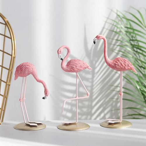 Nordic Style Flamingo Figurine Fairy Garden Livingroom Office Wedding Party Ornament Home Decoration Accessories