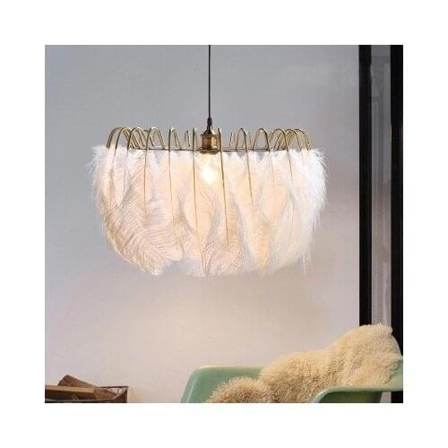 Modern Led Pendant Light Feather For Kitchen Dining Room For Coffee House Bedroom Suspension Hanging Ceiling Lamp luminaria