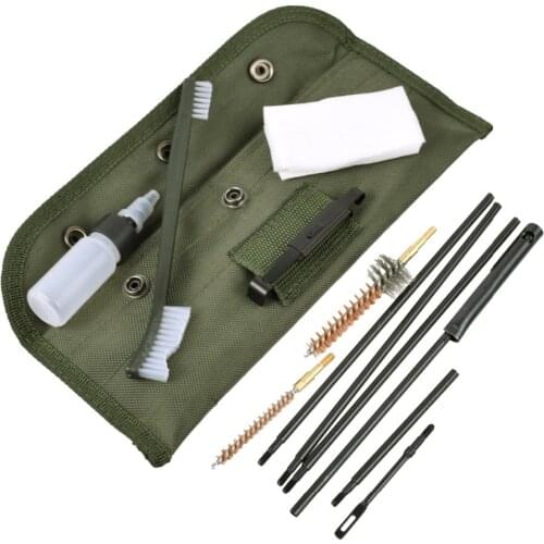 Universal Rifle Gun Cleaning Kit Brushes Rod Nylon Pouch Airsoft Shotgun Pistol Cleaner for 5.56mm .223 .22 Caliber