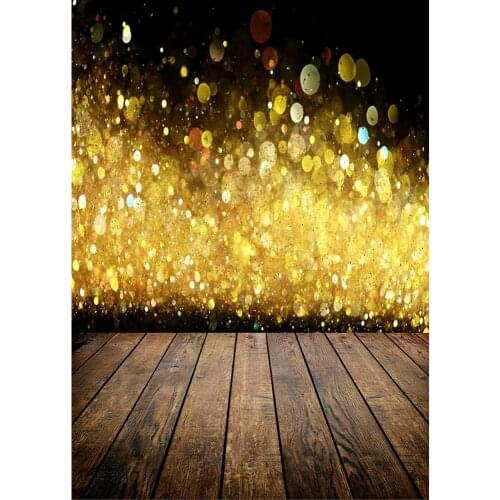Golden Black Glitter Bokeh Photographic Background Vinyl Cloth Backdrop for Children Baby Lovers Prom Phtotoshoot Photocall