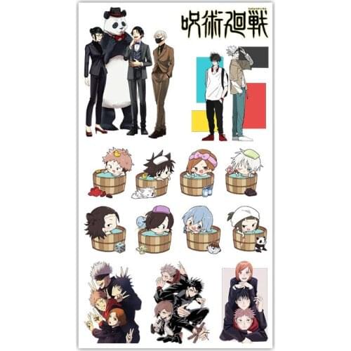Japanese Anime Jujutsu Kaisen Tattoo Stickers For Laptop Notebook Skateboard Computer Luggage Decal Sticker