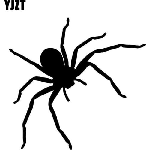 YJZT 15.7CM*15.1CM Terror Spider Decorate Bumper Car Sticker Accessories Vinyl Decal Pattern Black/Silver C4-3029