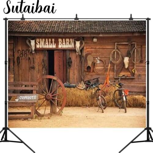 Western Farm Barn Photography Backdrop Wild West Country Cowboy Party Photos Kids Cowboy Birthday Background Studio Props
