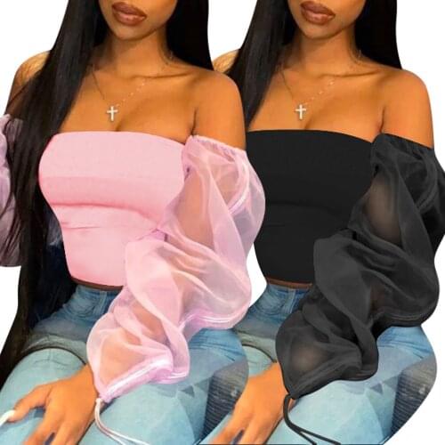 Echoine Women T-shirt Slash Neck Sexy Off Shoulder Casual Chic Fashion Long-Sleeved Perspective Tops Knitwear Elegant Streetwear