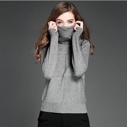 On sale 2020 Spring Autumn women Knitted Turtleneck Sweater Casual Soft polo-neck Jumper Fashion Slim Femme Elasticity Pullovers