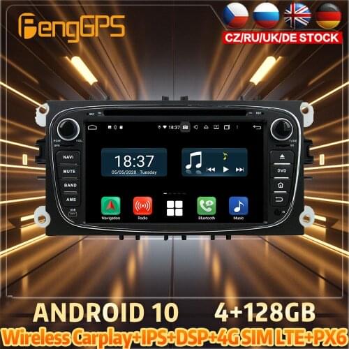 128G Android10 PX6 DSP For Ford S-Max 2007 2010 Car DVD GPS Navigation Auto Radio Stereo Video Multifunction CarPlay HeadUnit